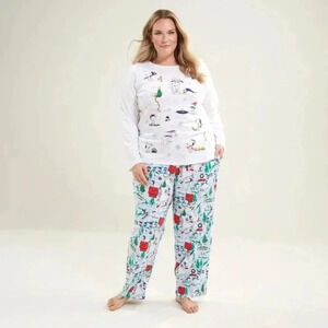Vera Bradley women’s ski slope snoopy pajama long sleeve shirt/pajama pants XS